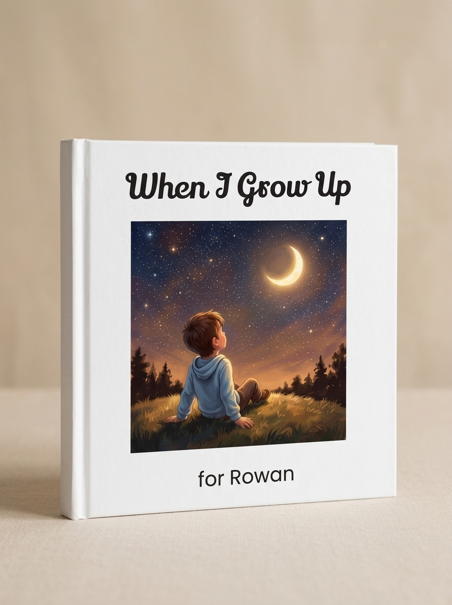 The printed When I Grow Up hardcover book